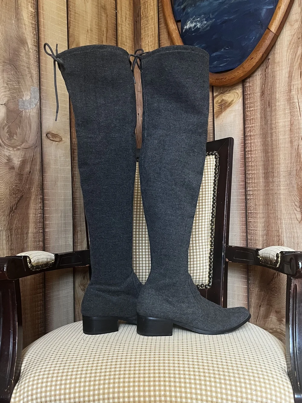 💋 Charles by Charles David ”Gunter/Gunner” Grey over-the-knee stretch boots